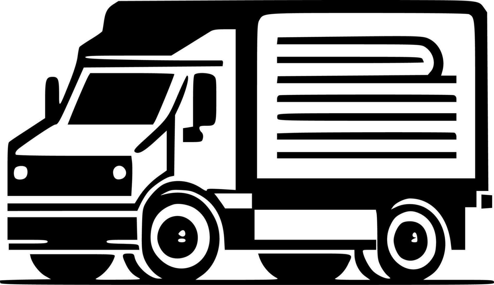 Truck - Black and White Isolated Icon - Vector illustration