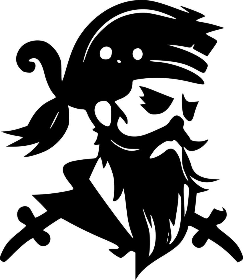 pirata - minimalista y plano logo - vector ilustración