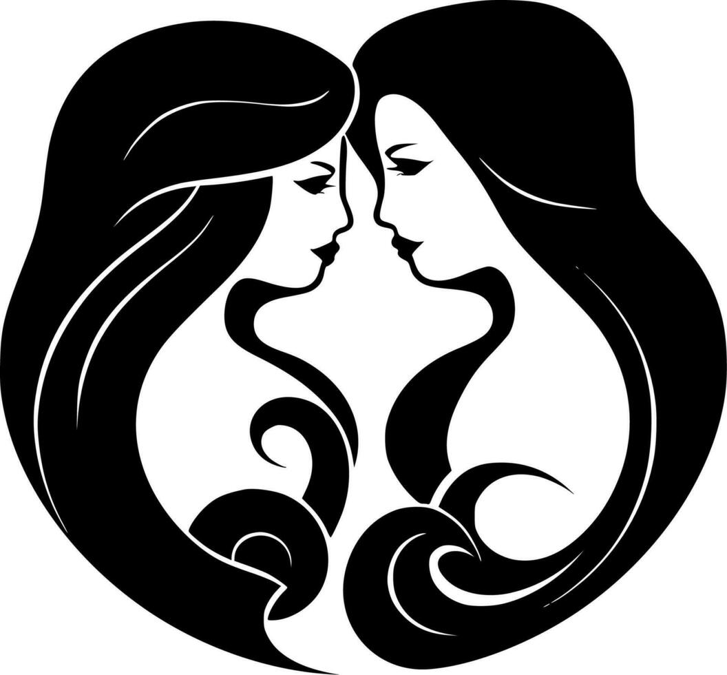 Mermaids, Minimalist and Simple Silhouette - Vector illustration