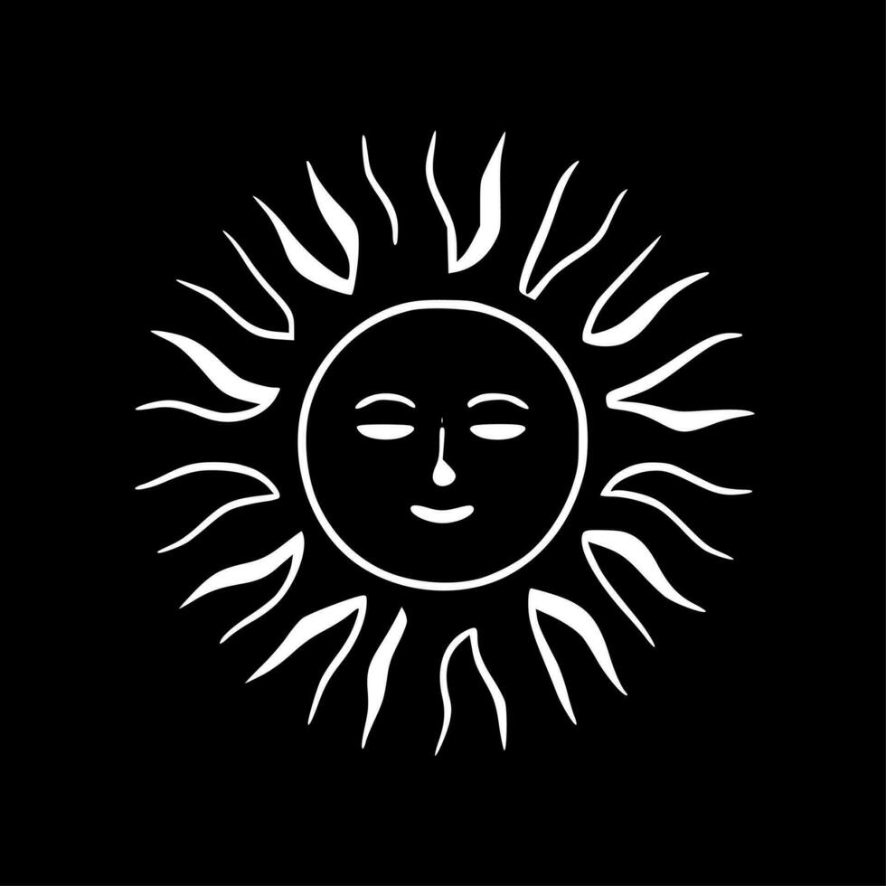 Sun, Minimalist and Simple Silhouette - Vector illustration
