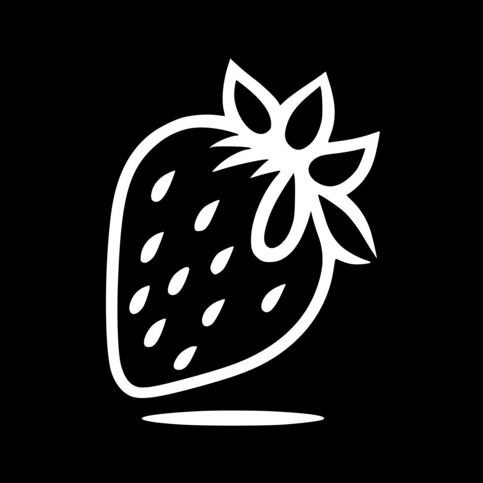 Strawberry, Minimalist and Simple Silhouette - Vector illustration