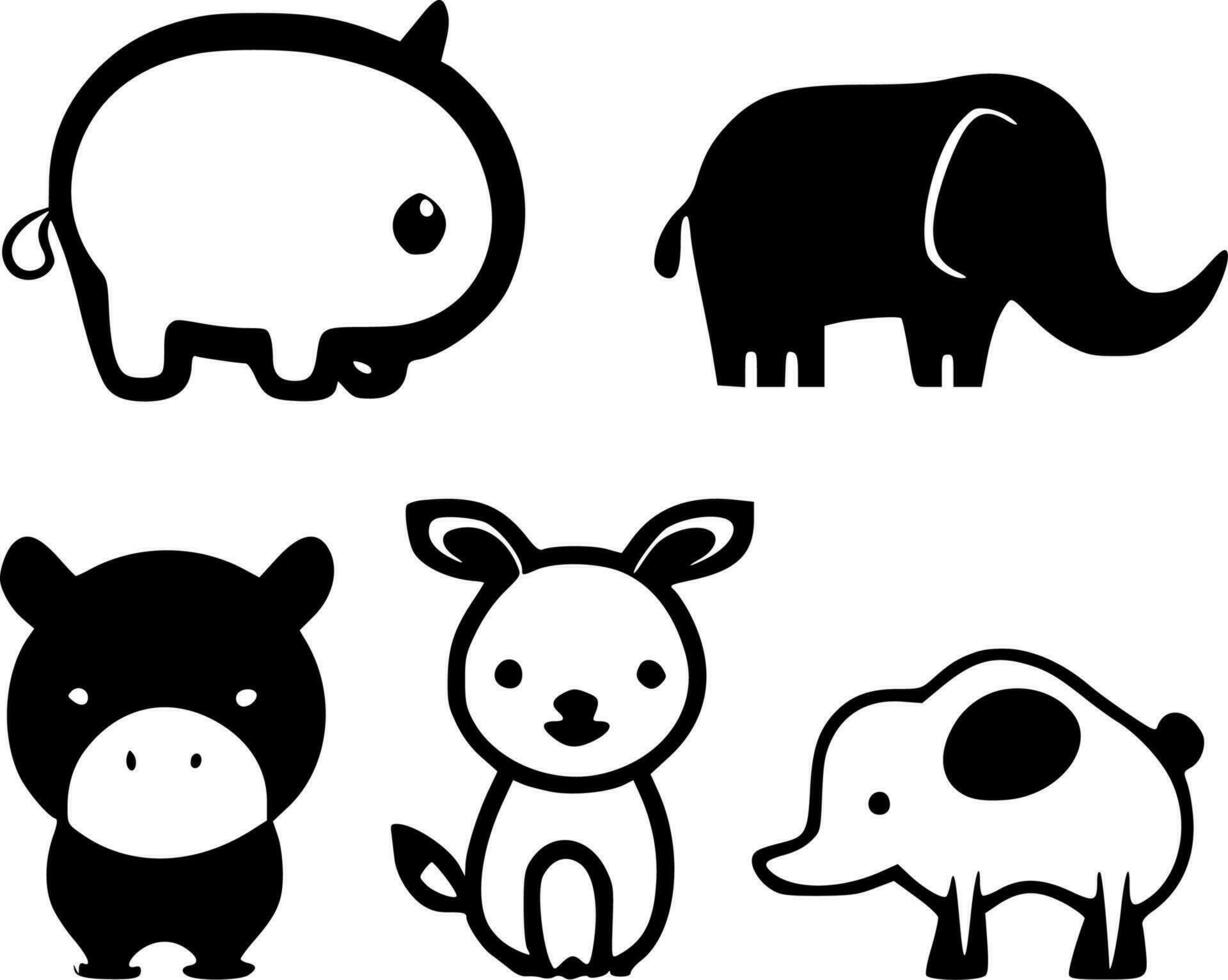 bebé animales - minimalista y plano logo - vector ilustración