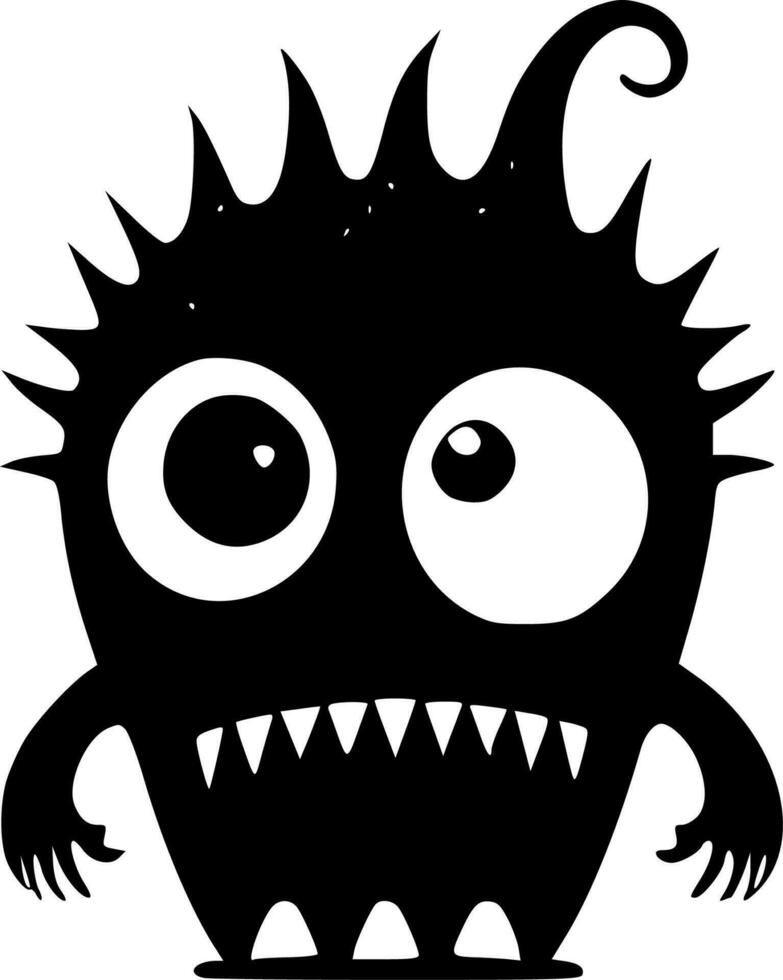 Monster - Black and White Isolated Icon - Vector illustration
