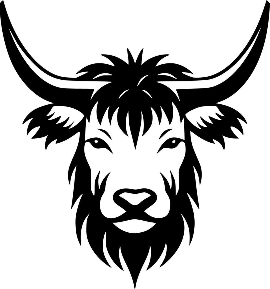 Highland Cow, Minimalist and Simple Silhouette - Vector illustration