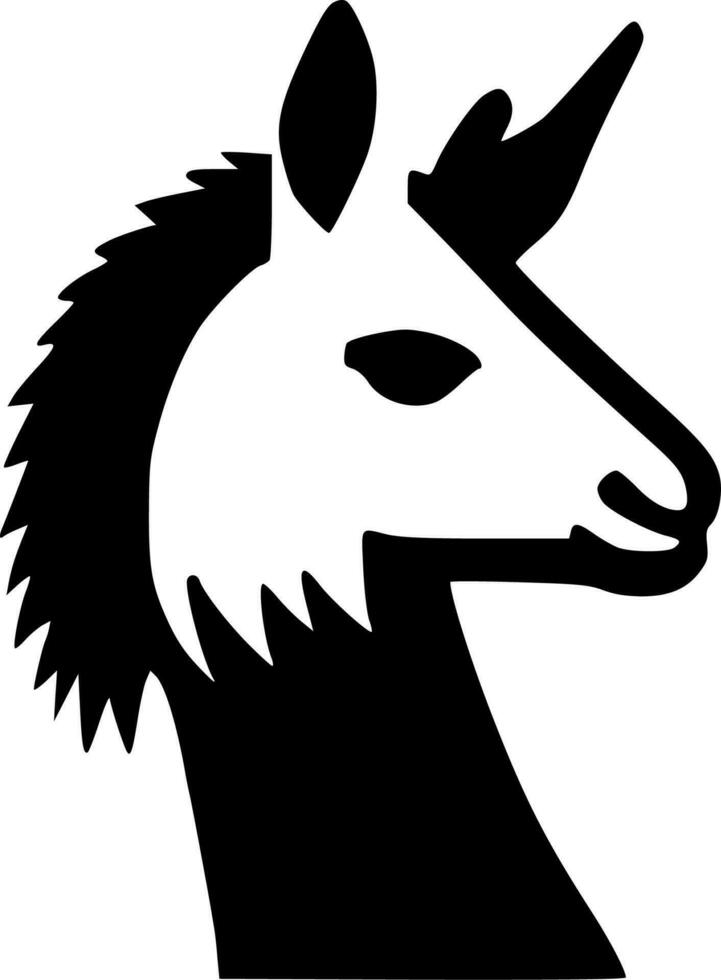 Llama - Minimalist and Flat Logo - Vector illustration