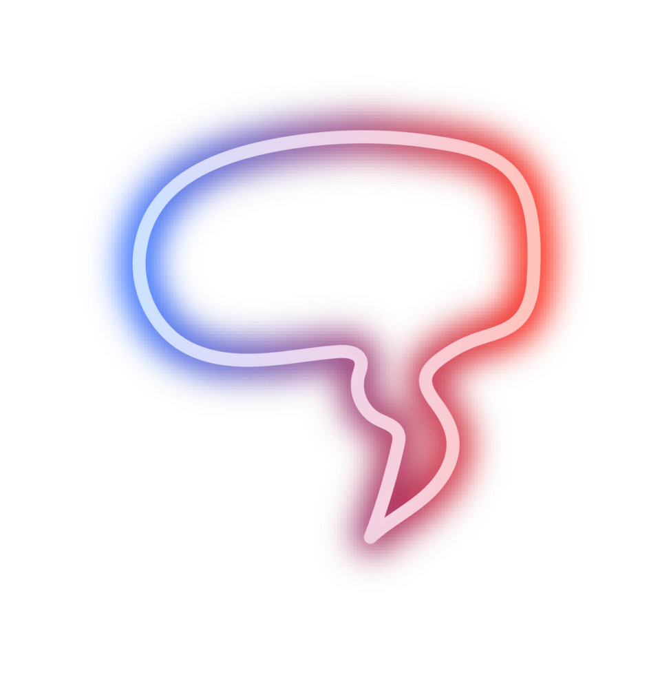 neon bubble speech label png