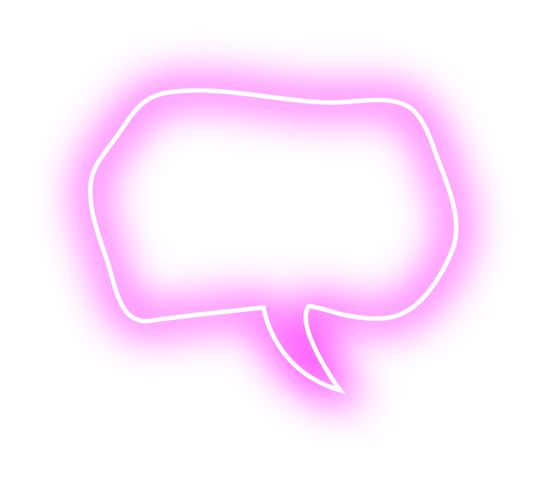 neon bubble speech label png