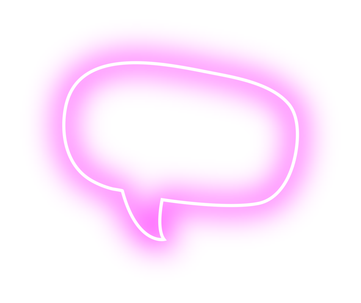 neon bubble speech label png