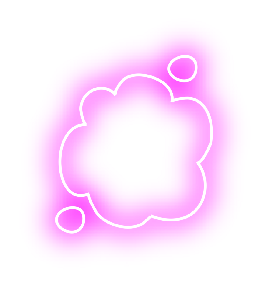 neon bubble speech label png