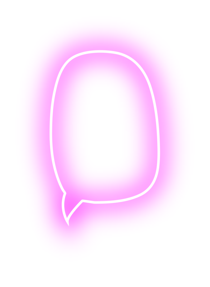 neon bubble speech label png