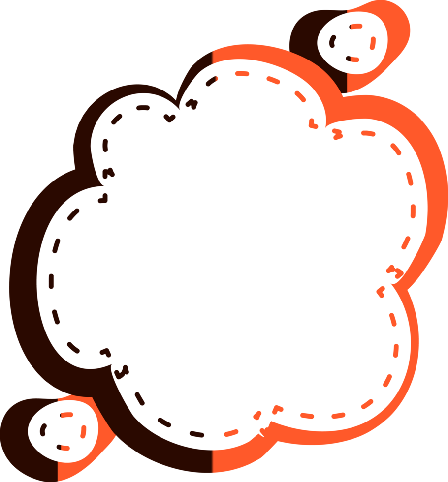 Neon bubble speech label png