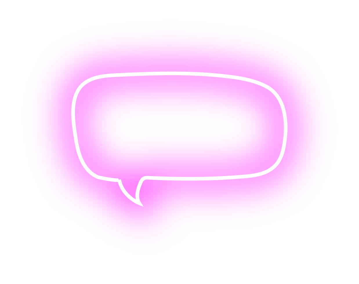 neon bubble speech label png