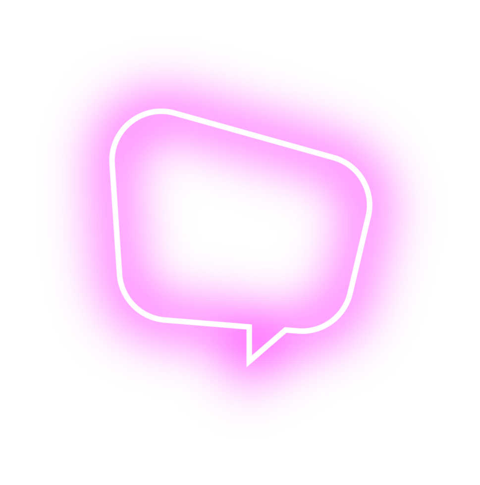 neon bubble speech label png