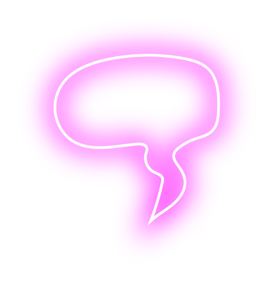 neon bubble speech label png