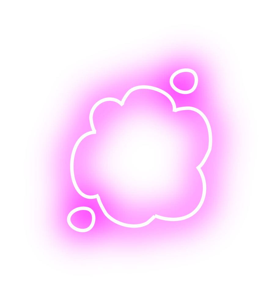 neon bubble speech label png