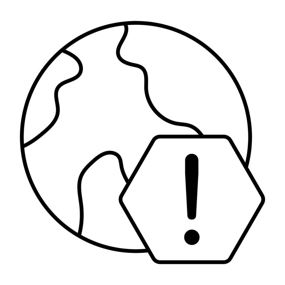 Globe with caution denoting concept of global error vector
