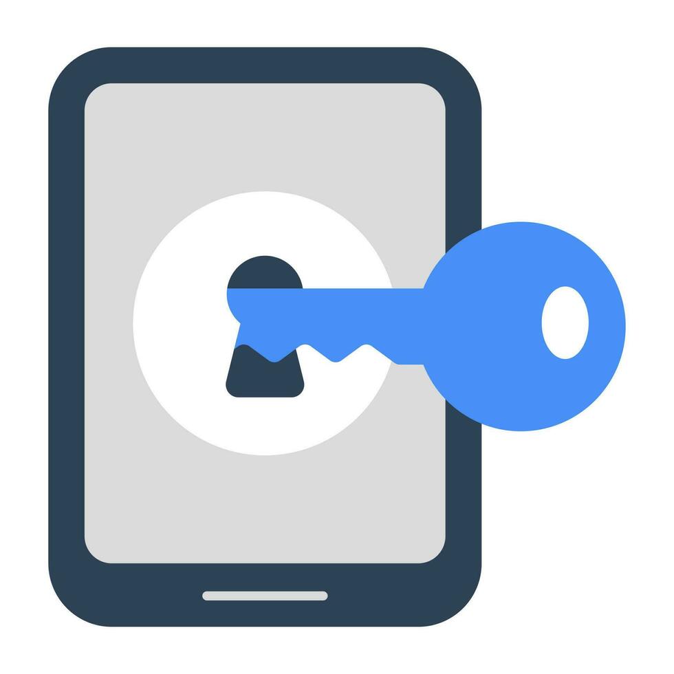 Conceptual flat design icon of mobile access vector