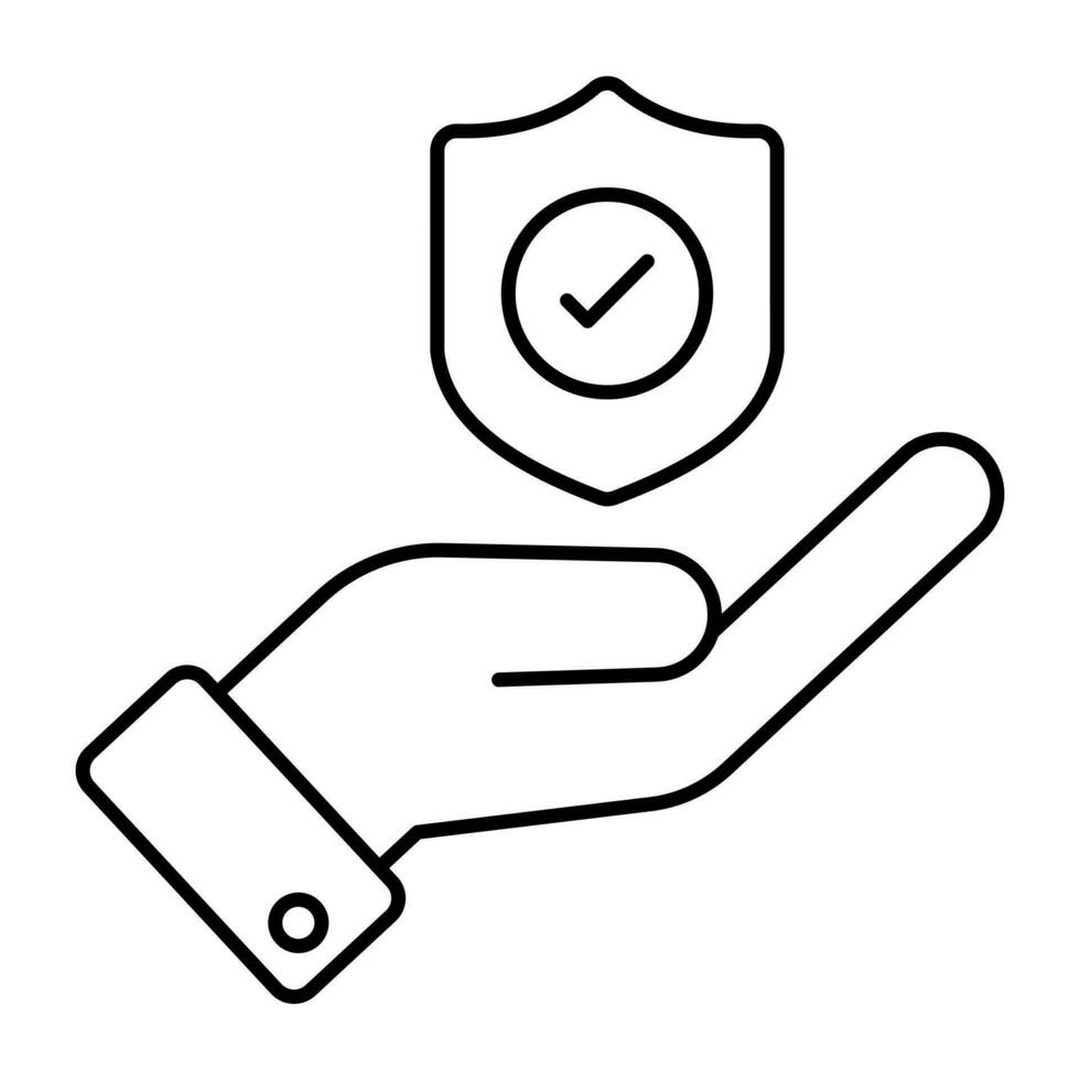 An editable design icon of security shield vector