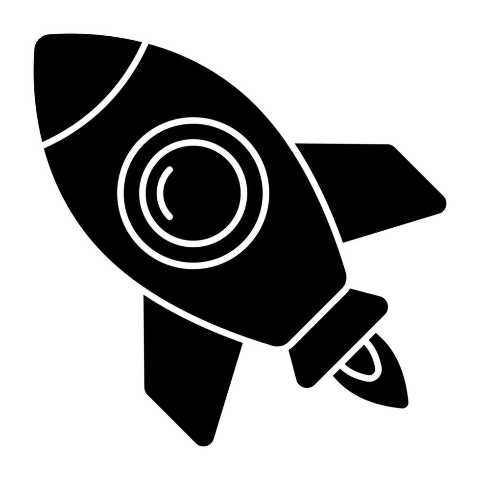 Conceptual solid design icon of launch vector