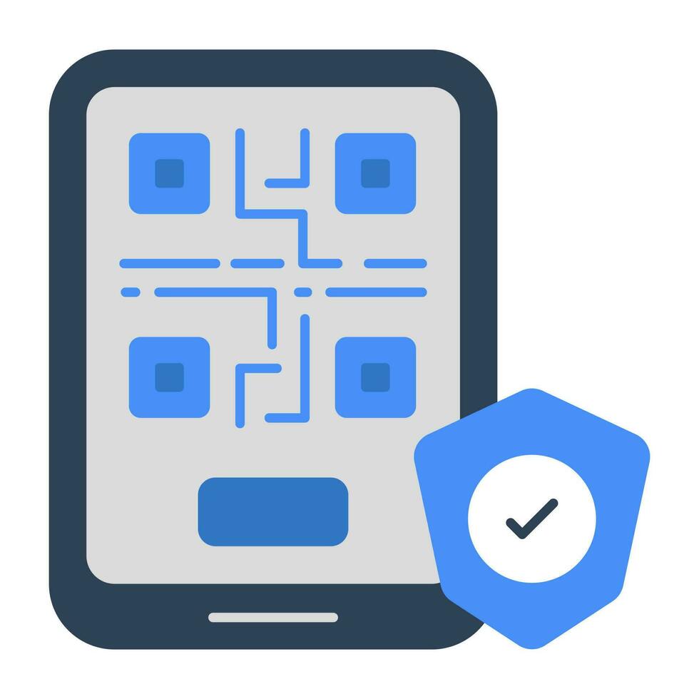 Conceptual flat design icon of mobile security vector