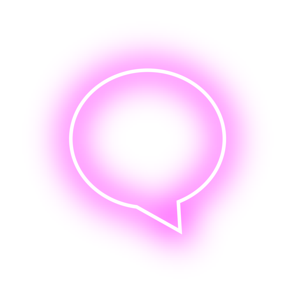neon bubble speech label png