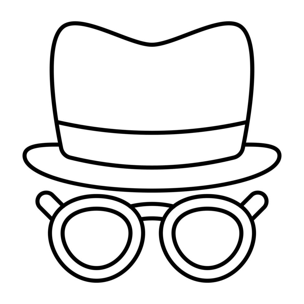 Mysterious person icon, spy editable vector