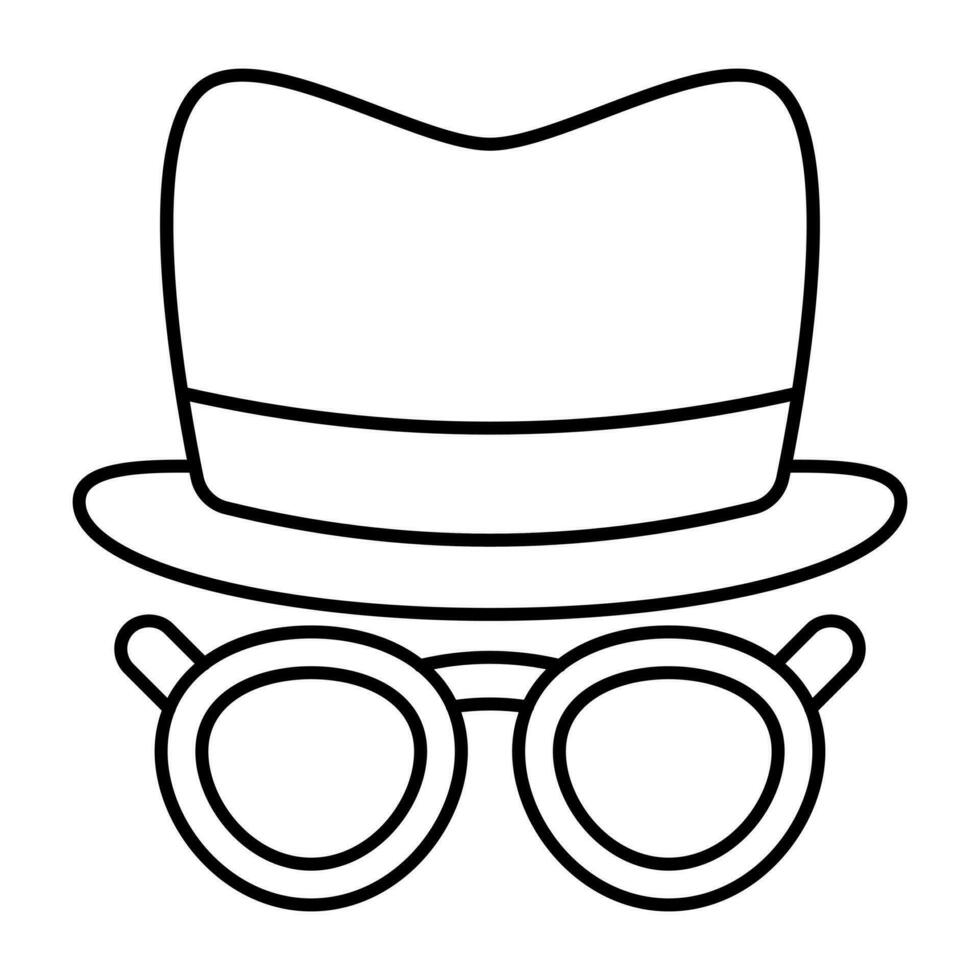 misterioso persona icono, espía editable vector