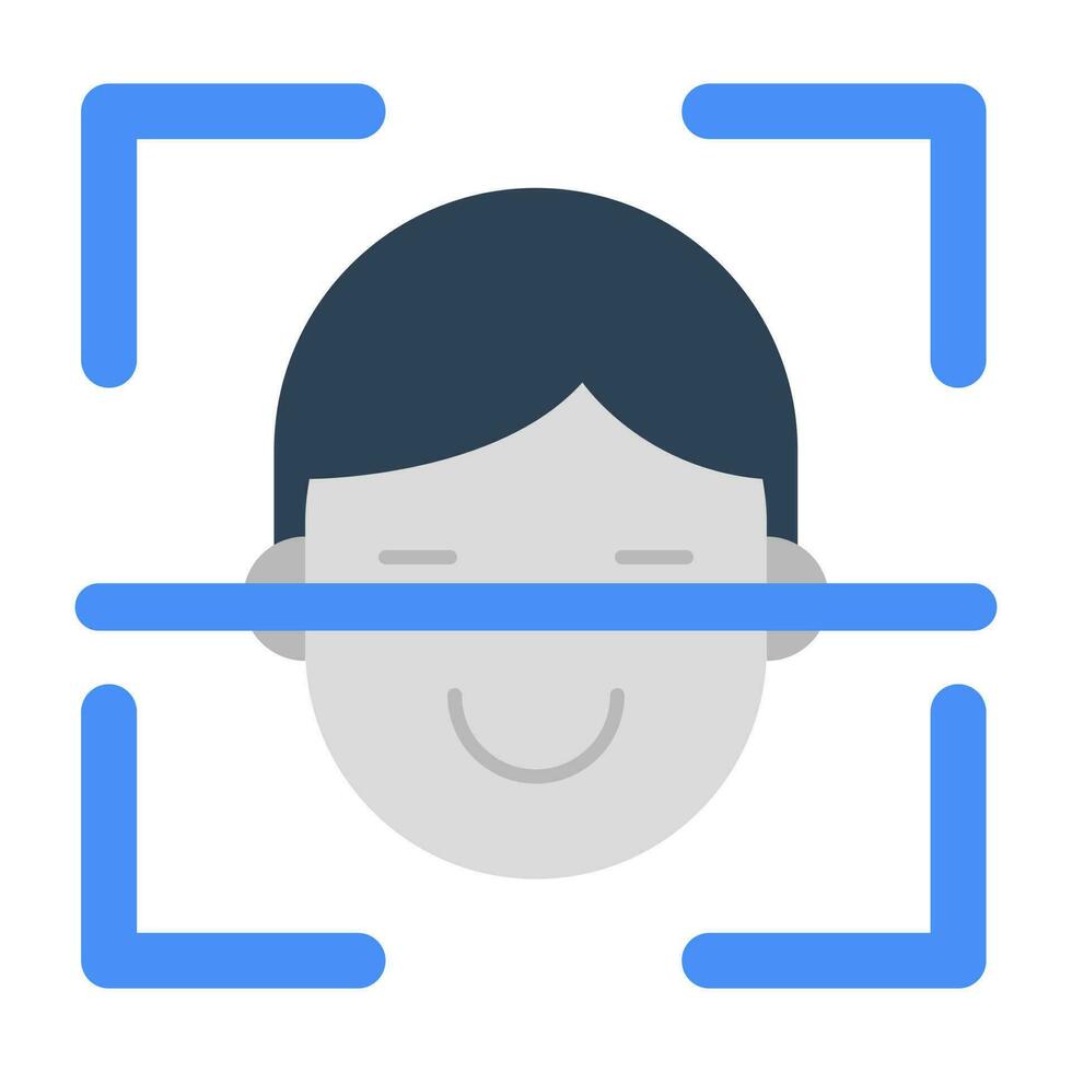 An editable design icon of face recognition vector