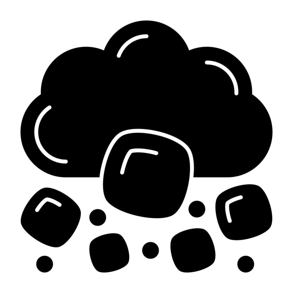 A premium download icon of cloud hail vector