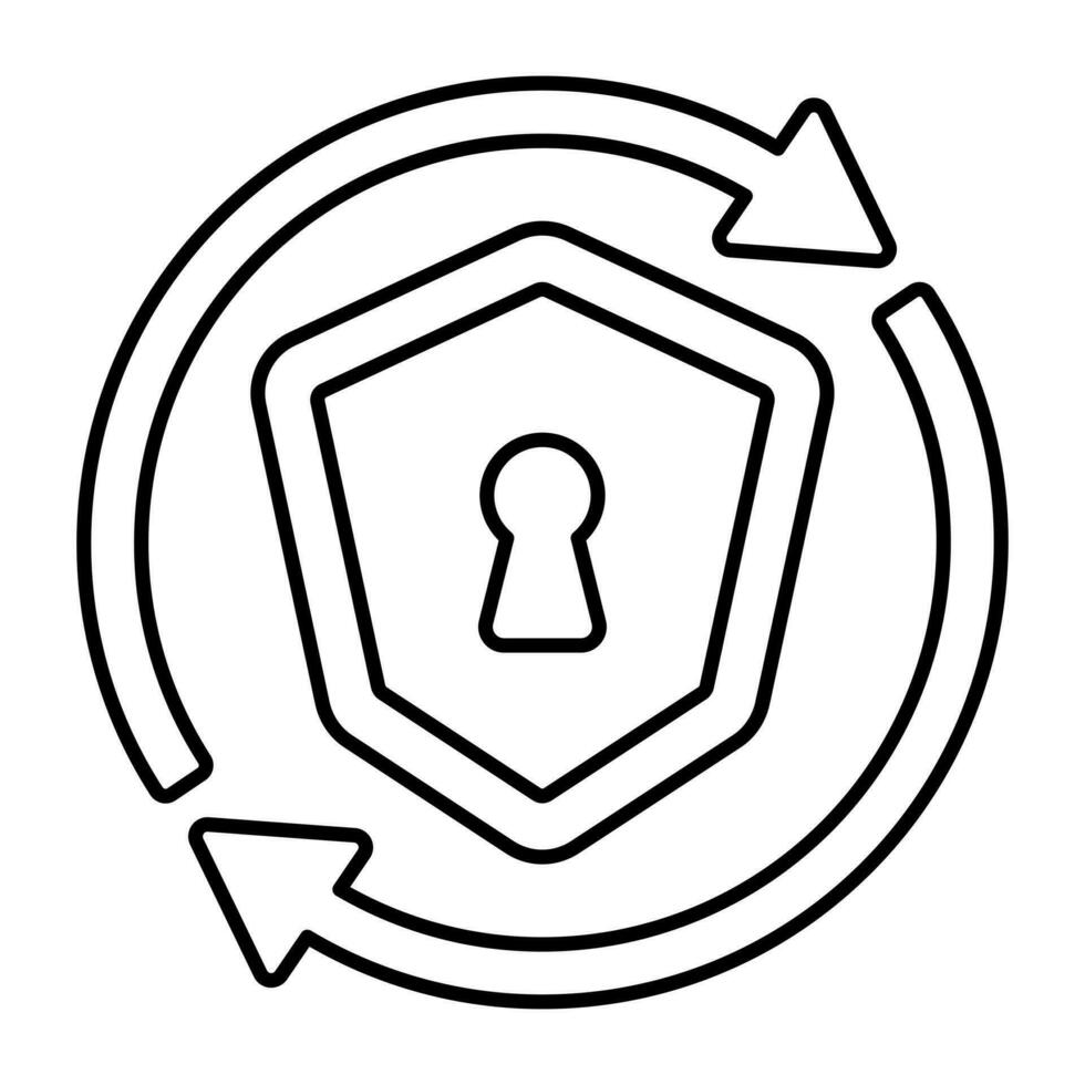 Cloud, security, protection, icon, vector, linear, safety, access, keyhole, technology, vector