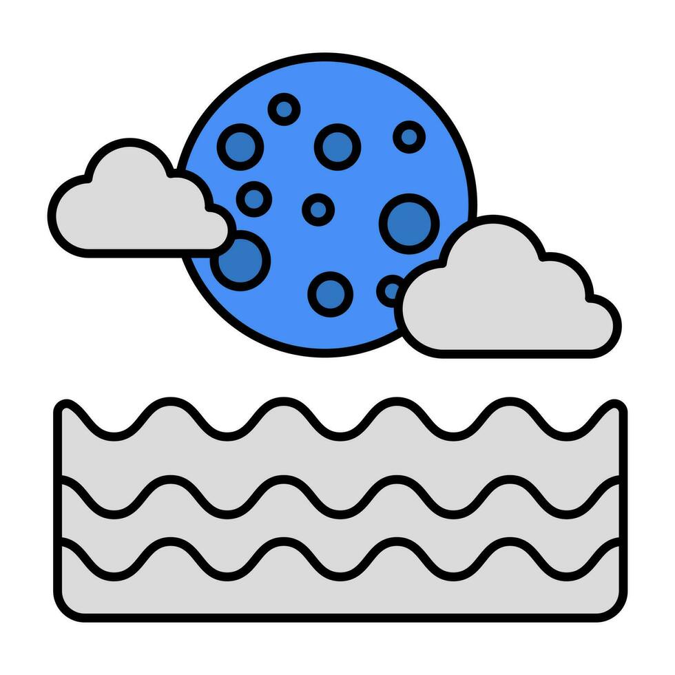 An icon design of sea night vector