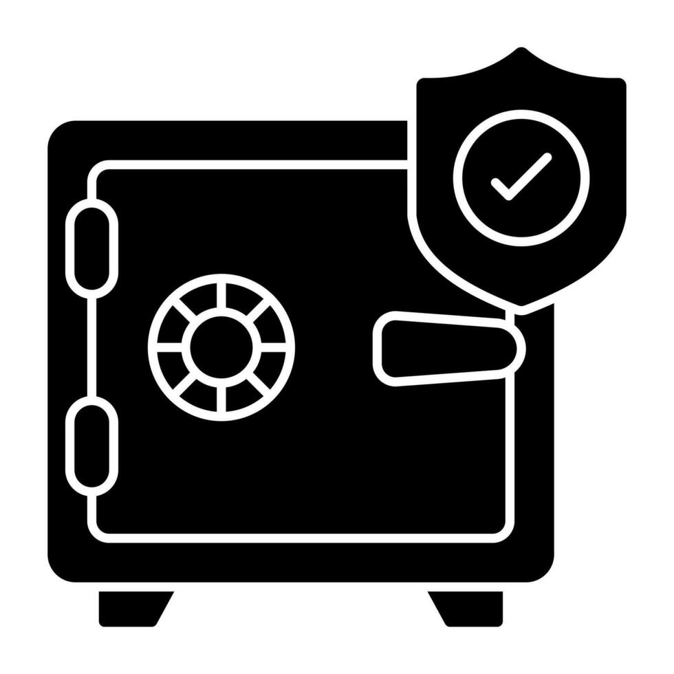 An editable design icon of secure bank locker vector