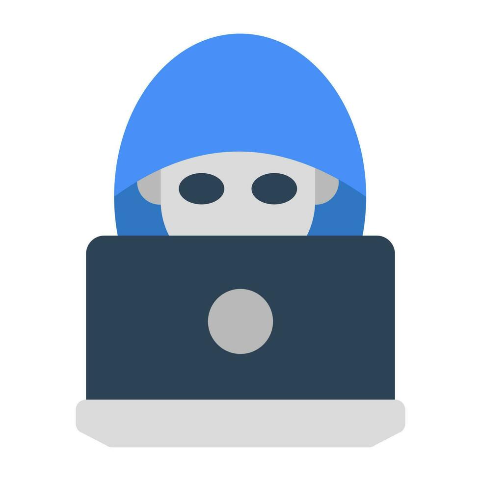 Mysterious person icon, hacker editable vector