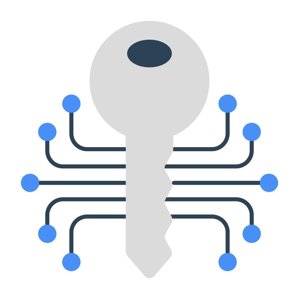 Editable design icon of encrypted key vector