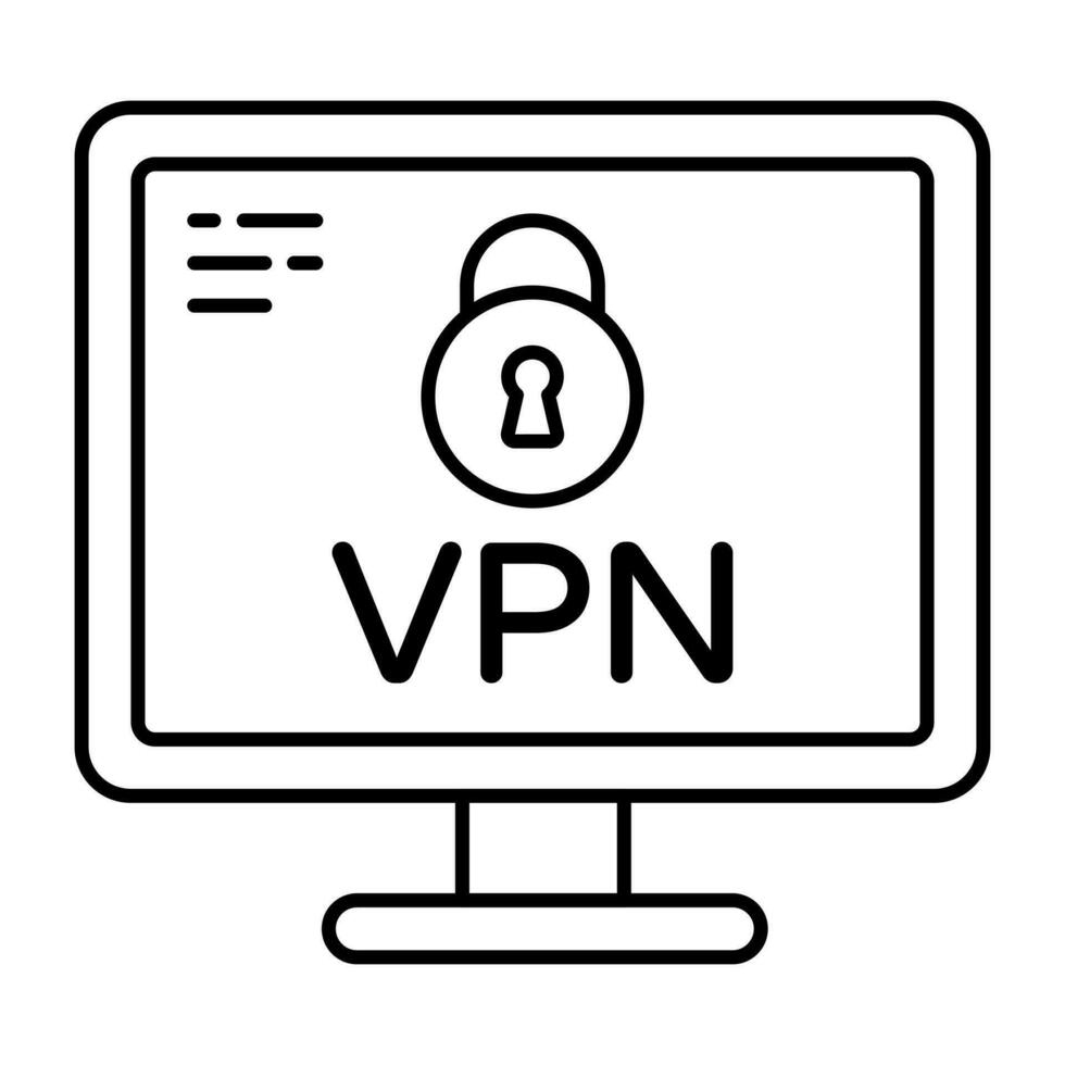 A linear design icon of VPN vector