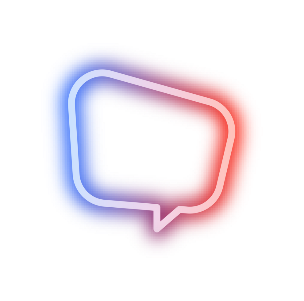 neon bubble speech label png