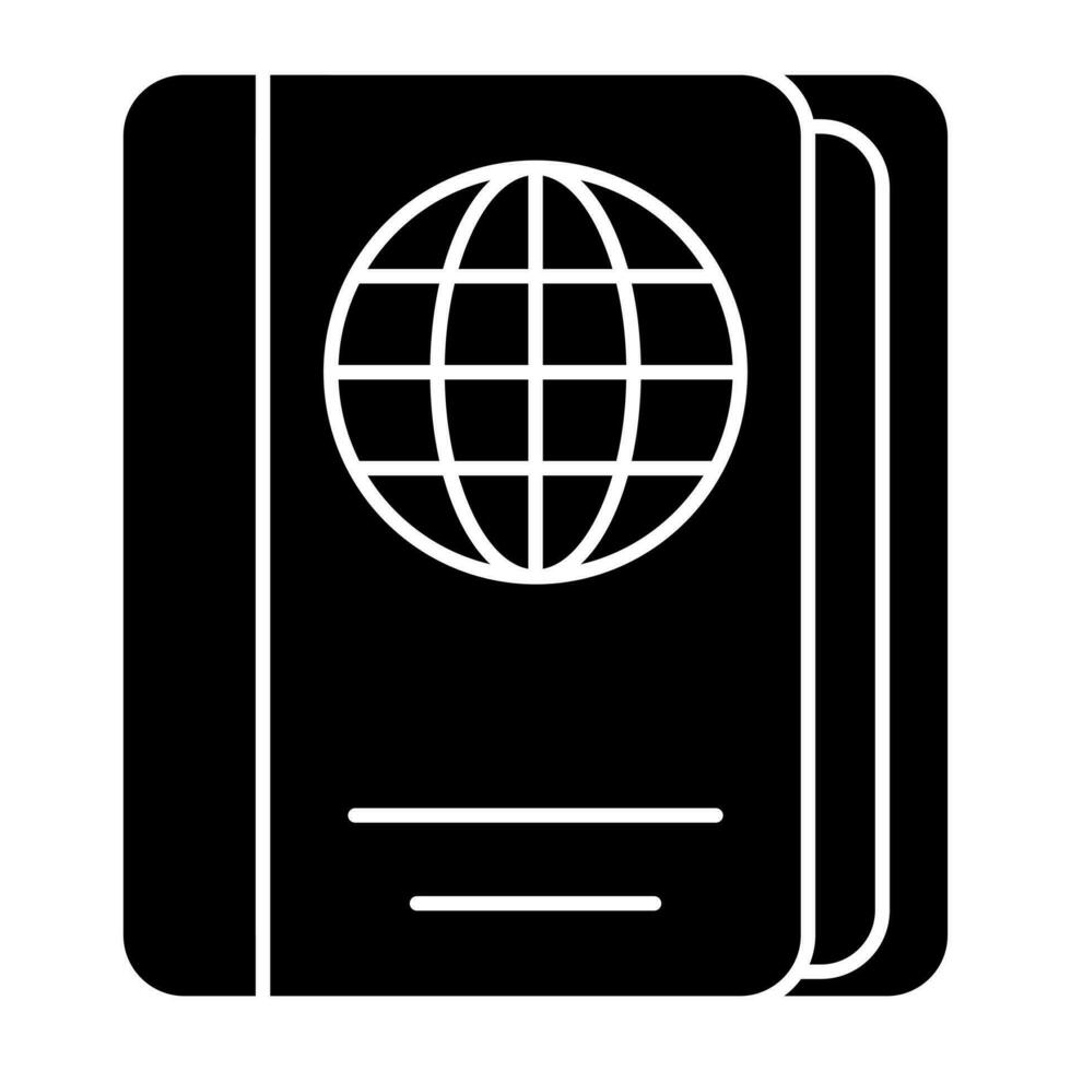 A solid design icon of passport, editable vector