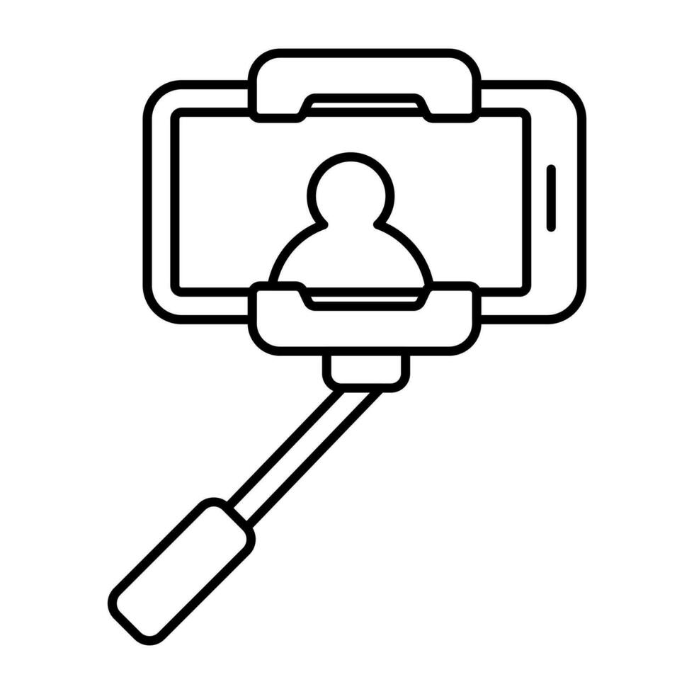 A unique design icon of taking selfie vector