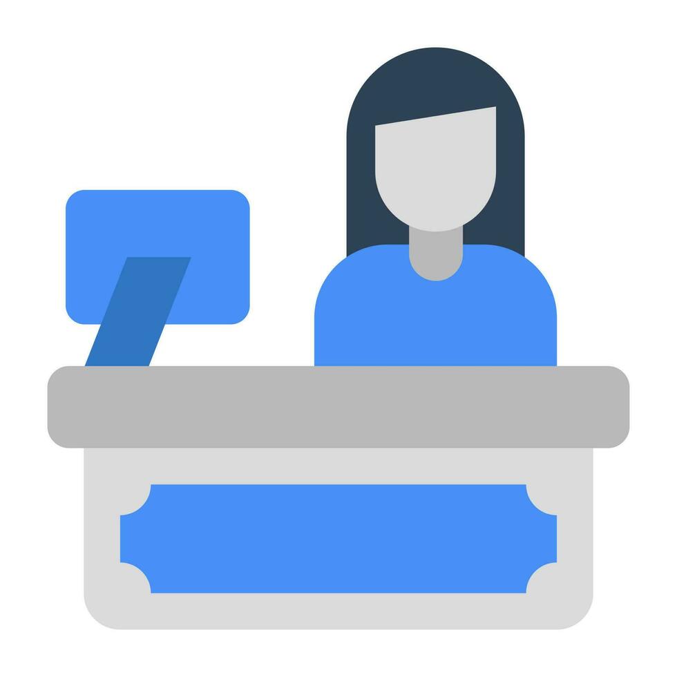 A flat design icon of receptionist 24168158 Vector Art at Vecteezy
