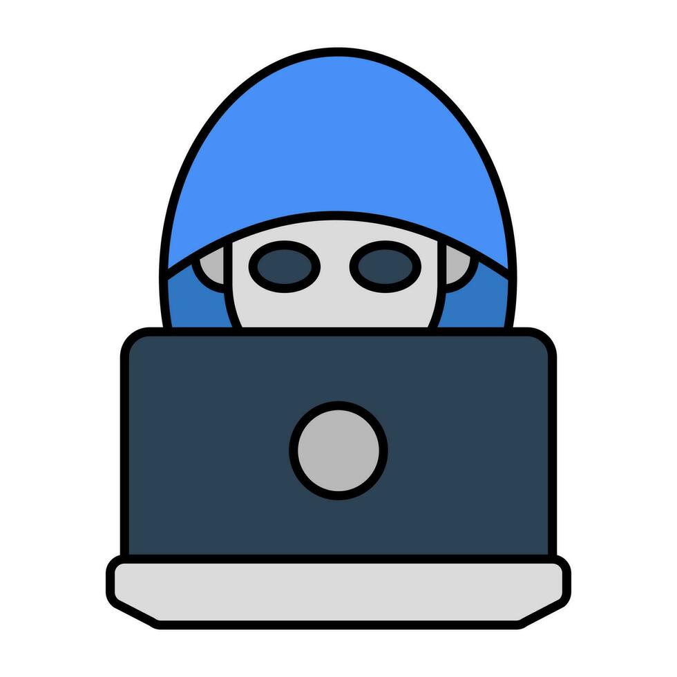 Mysterious person icon, hacker editable vector