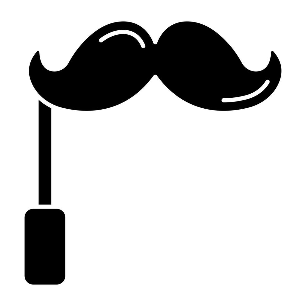 A solid design icon of mustache prop vector