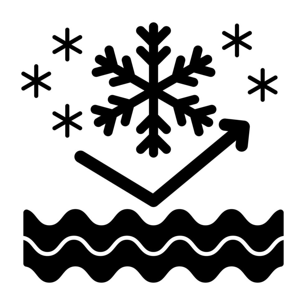 un único diseño icono de nieve resistente vector