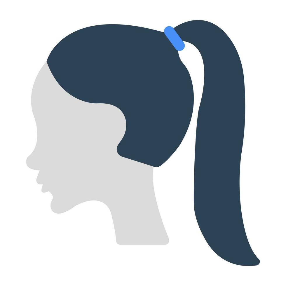 An icon design of ponytail vector