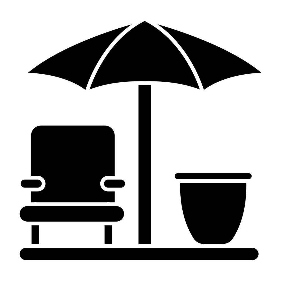 un único diseño icono de al aire libre sentado vector