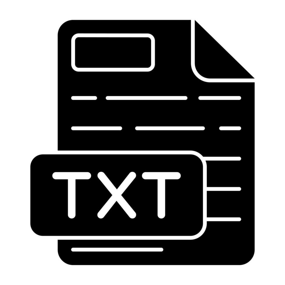 Editable design icon of txt file vector
