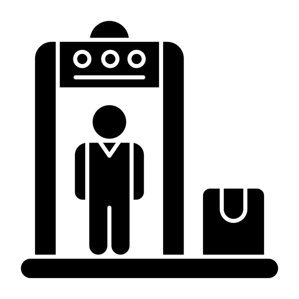 Editable design icon of security checking door vector