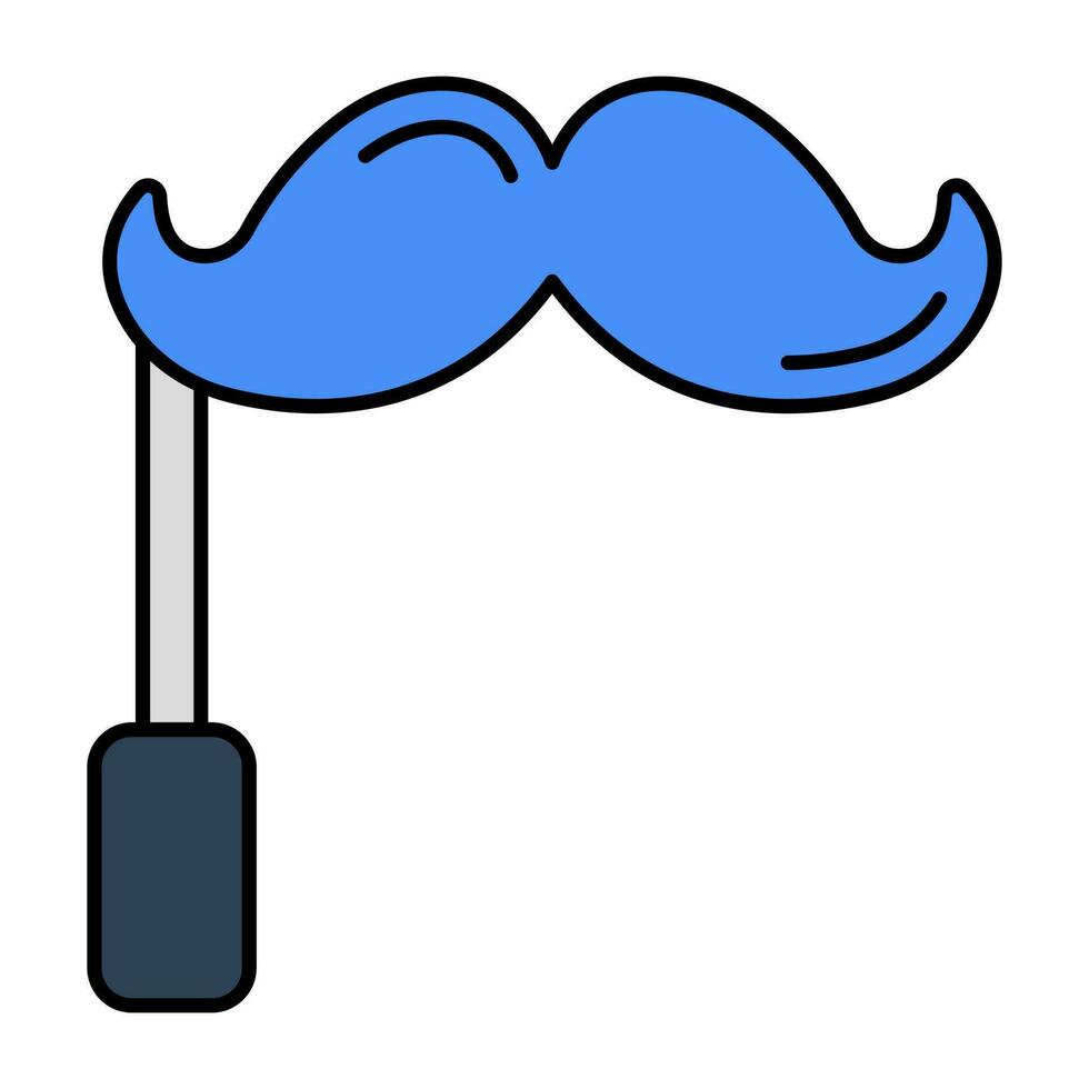 A flat design icon of mustache prop vector