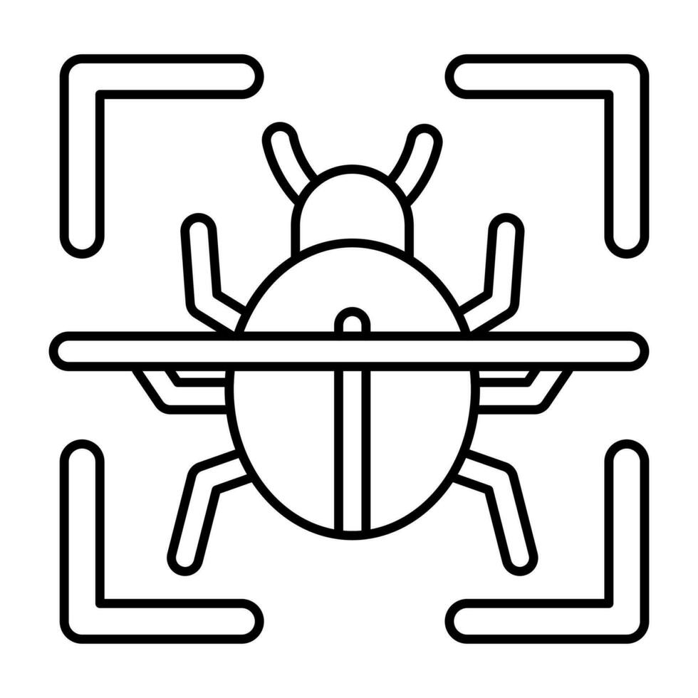 An icon design of bug scanning vector