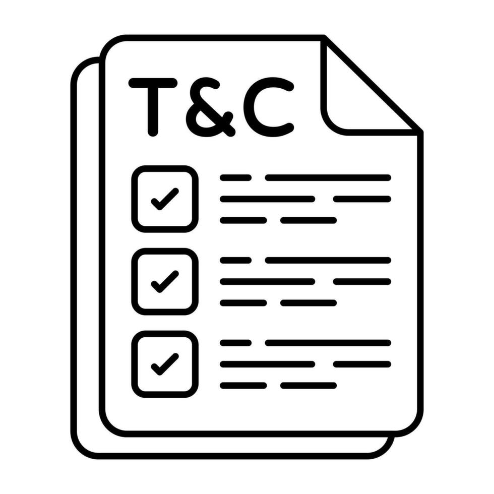 An icon design of terms and conditions vector