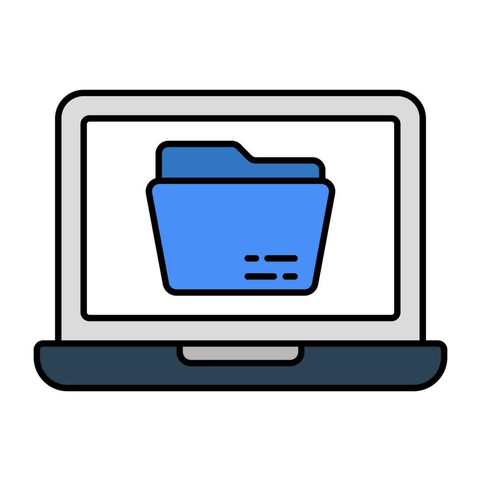 Online folder icon in flat design isolated on white background vector